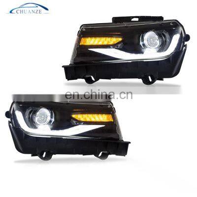 Good Quality Car Headlight Fit for Chevy Camaro 2014 2015 Headlamp with moving turn signal Dual Beam Lens