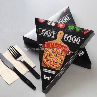 Flat triangle corrugated pizza boxes pizza boxes decoration modern creative pizza packaging printable cardboard