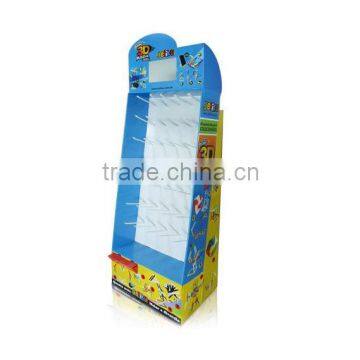 Small appliances flashlight electronics corrugated peg hook floor display stand rack