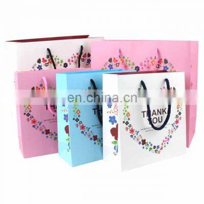 Custom Logo Cheap Small Tiny Cosmetics Brand White Thank You Gift Paper Bags