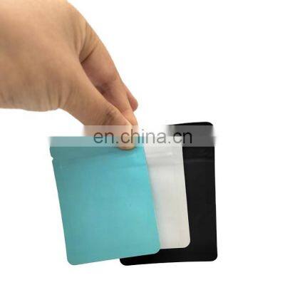 mylar zipper plastic three side seal bags MOQ small sachets one side custom mylar plastic bags mini zip lock bag