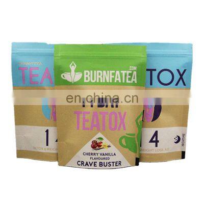 Customized Printing Standing Up Pouches Food Packaging Zipper Bags With Window Brown Paper Bag Kraft photo-3