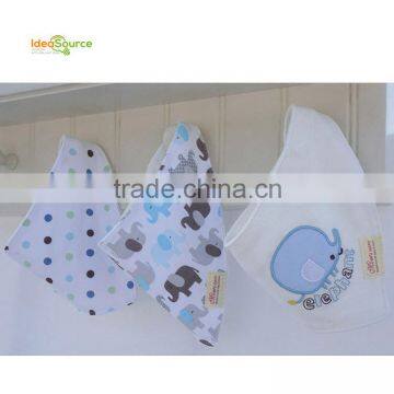 Top Grade 100% Cotton 3pcs Set/lovely Bandana Bibs/new Baby Bibs photo-2