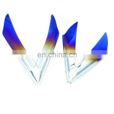 Universal Waterproof Titanium Blue 4pcs Front Bumper Canards for Mustang , Innovative Front Bumper Protection Film Set