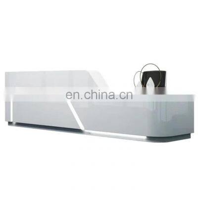 Reception Desk Ekintop White Office Melamine Board Counter Office Front Counter Design Standing Reception Desk