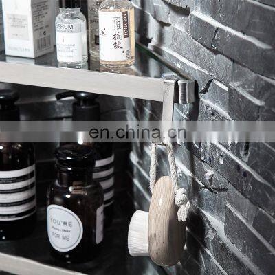 Glass Home Bathroom Accessories Black Stainless Steel Corner Wall Shower Shelves Holder Caddy Rack Hanging Organizer Storage photo-5