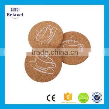 High quality round cork coffe mat custom printing cork coaster                        
                                                                                Supplier's Choice