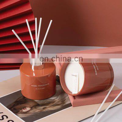 Luxury Wedding Christmas Decoration Air Freshener Gift Home Decor Soy Wax Candle Aroma Reed Diffuser Gift Box Set