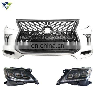 Front Bumper bodykit Lexus Lx 570 2012-2015 upgrade to 2018 T-rd body kits with headlight