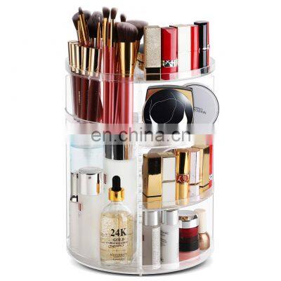 360 Rotating Makeup Organizer Adjustable Bathroom Large Capacity Plastic Cosmetics Storage Box Carousel Spinning Holder Rack