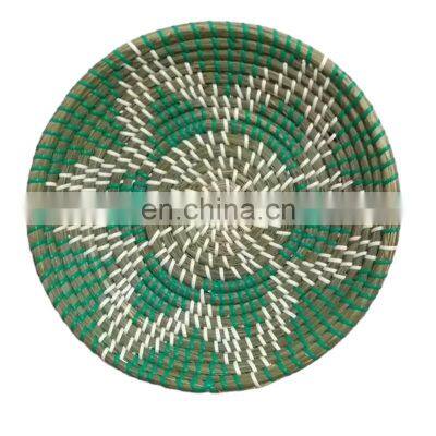 Blue Straw Wall Decor Seagrass Wall Decoration Customized Natural Weave Art Decor Placemat Vietnam Manufacturer