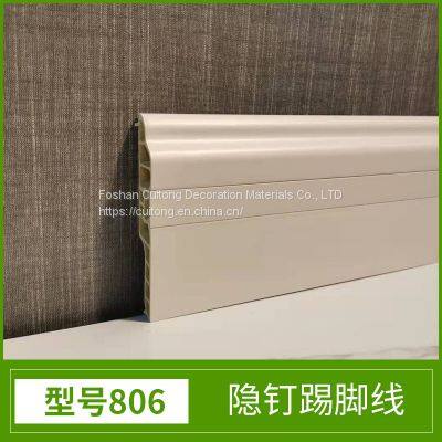 Waterproof PVC skirting line engineering buckle footing line with Yin and Yang Angle black and white gray corner line home baseboard