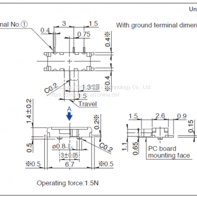 ALPS Toggle Switch SSSSSS811101 Side 7 Pin 2nd Gear Power Supply Device Audio Sliding Switch photo-3