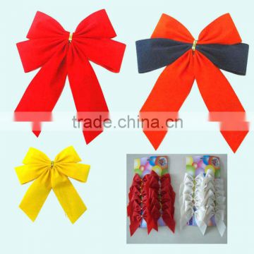 2016 Decorate gift box with butterfly bow, 5" width velvet ribbon bow tie with double wing