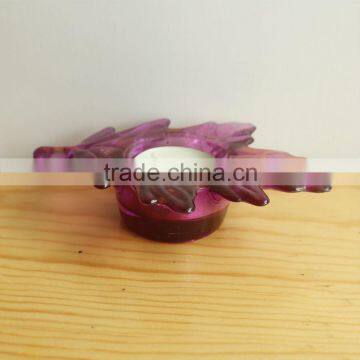 red maple shaped candle glass jar