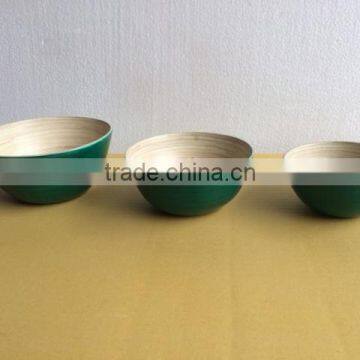 High quality best selling eco friendly Promotional Lacquered spun bamboo Bowls from Viet Nam