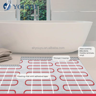 Matteau de chauffage électrique sous-plancher en HDPE+PP de conception moderne, étanche, pour salle de bain, système de chauffage électrique