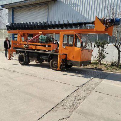 Wheeled Civil House Foundation Pile Driver, 6-meter Long Spiral Drilling Machine With 360-degree Rotating Drilling