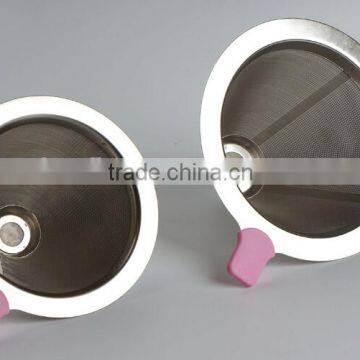 Pour over dripper coffee filter cone 304 stainless steel metal coffee dripper