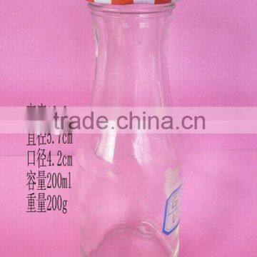 200ml glass beverage bottle with cap