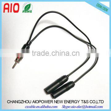 Car CB FM AM Radio Stereo Antenna Splitter Y Adaptor Lead cable Female Jaso jack To 1 Male Jaso Plug