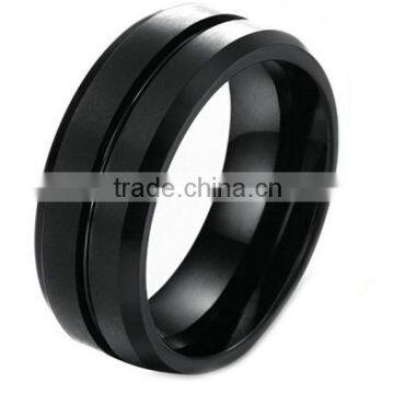 Men Wedding Band Accessories Vintage Style Matte Beveled Edge Rings