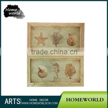 Conch Sea Horse Animal Wall Hanging Decoration Style Oil Painting photo-3