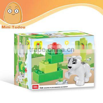 Educational children large ABS plastic 3D cube 6pcs toy building blocks