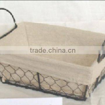 bread hamper/fruit hamper/ book hamper made of Wire with liner