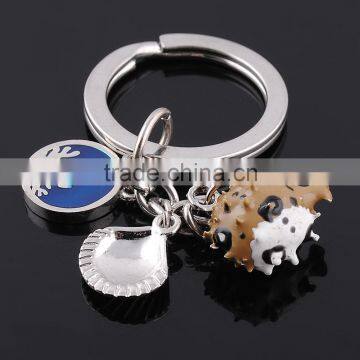 Epoxy Keychain wholesale metal Blowfish key chain