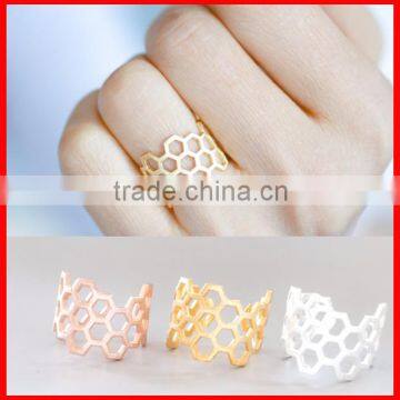 2016 ladies pure 925 sterling silver honeycomb latest gold finger ring designs
