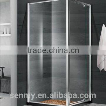 Shower Door Aluminum Frame Pivot Square Shape Glass Shower Door