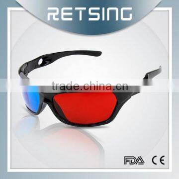 plastic 3d glasses with anaglyphic red cyan lens