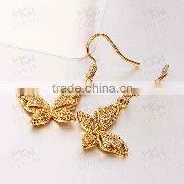 2015 LEKANI big butterfly golden earring designs for women