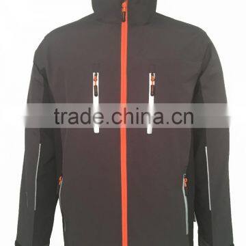 Mens Soft-shell Jacket with full contrast zips