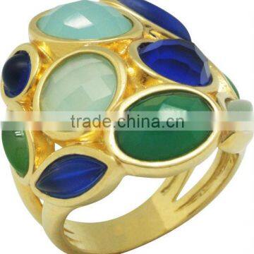 Gold Plated Fashion Ring with natural stone