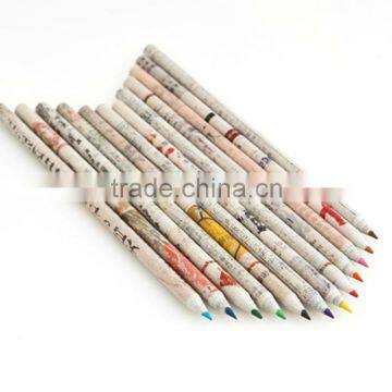 2014 green pencil 7inch Environmental Friendly Color newspaper Pencil logo available