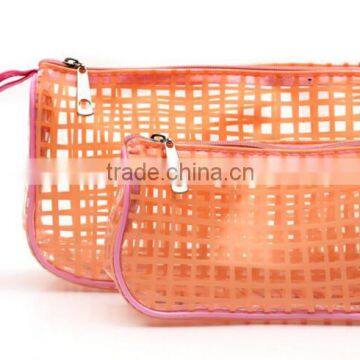 Travel Plaid Washing Bag PVC Transparent Cosmetic Bag With Handle Supplier's Choice photo-2