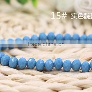 Solid Blue 2mm to 12mm AAA Quality Wholesales Price Loose Jade Crystal Facted Roundelles Glass Beads for Jewelry Cheapest