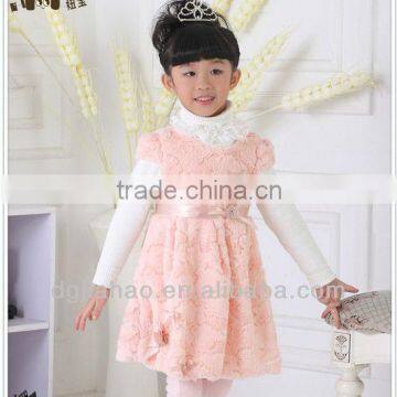 Little girl fittable woolen fabric beautiful children winter dress