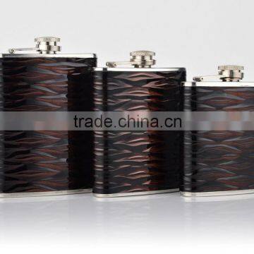 stainless steel leather Hip Flask logo printing liquor flask suits for men wholesalers,liquor mini bottles for sale