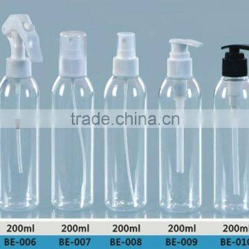 200ml pet clear lotion pump bottles with pump sprayer