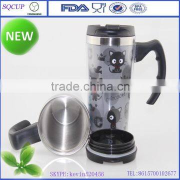 Wholesale Paper Insert Double Wall Cup,insulated Plastic Coffee Mugs With Handles,paper Insert Tumbler