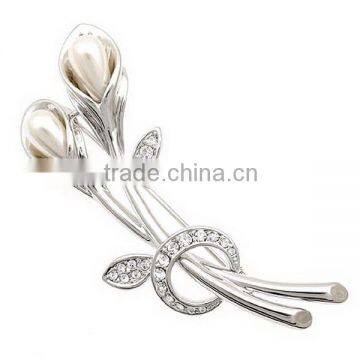 Clarimond tulip gold &silver brooch fashion costume brooch for birthday party