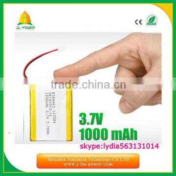 polymer battery li ion cell battery pack 1100mah 3.7v battery rechargeable