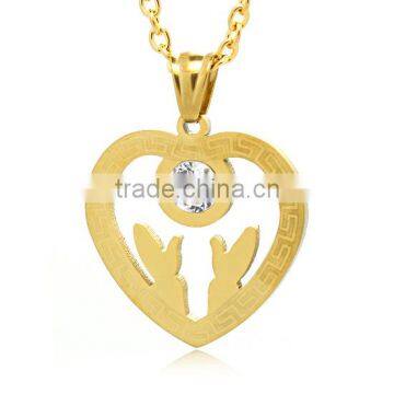 TKB-P1598 Fashion Jewerlry Heart Pendant Insert Zircon Gold filled Charm Valentine's Day For Girlfriend Heart With Hand