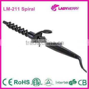 Professional digital spiral hair curling iron rod