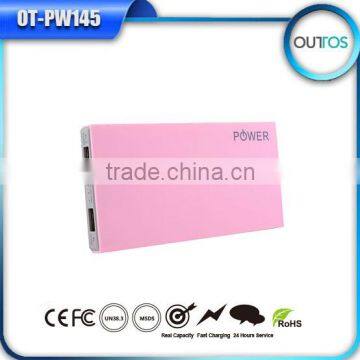 Real capacity dual USB rubber power bank 8000mah