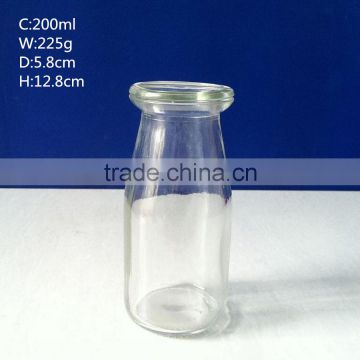 transparent empty pudding glass jar 200ml