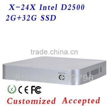 Intel atom CPU D2500 2GB RAM 32GB SSD for XCY X-24X mini pc hdmi 1080p support win7 and wifi X86 laptop motherboard